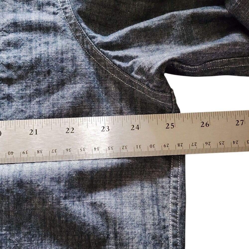 Dubinik XL Customized Version Denim Chambray Shirt Blue Long Sleeve Cotton Panda - Picture 11 of 16